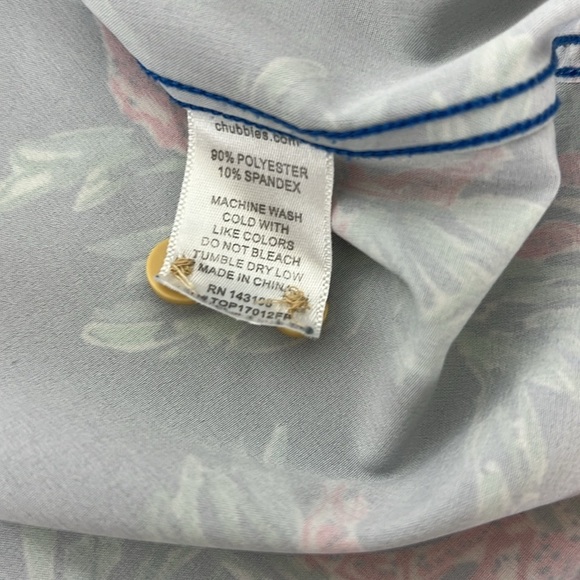 Chubbies Sz M The Nutter Short Sleeve Crab Print Shirt Blue Pink Summer EUC - Picture 6 of 12